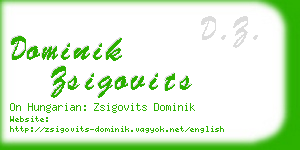 dominik zsigovits business card